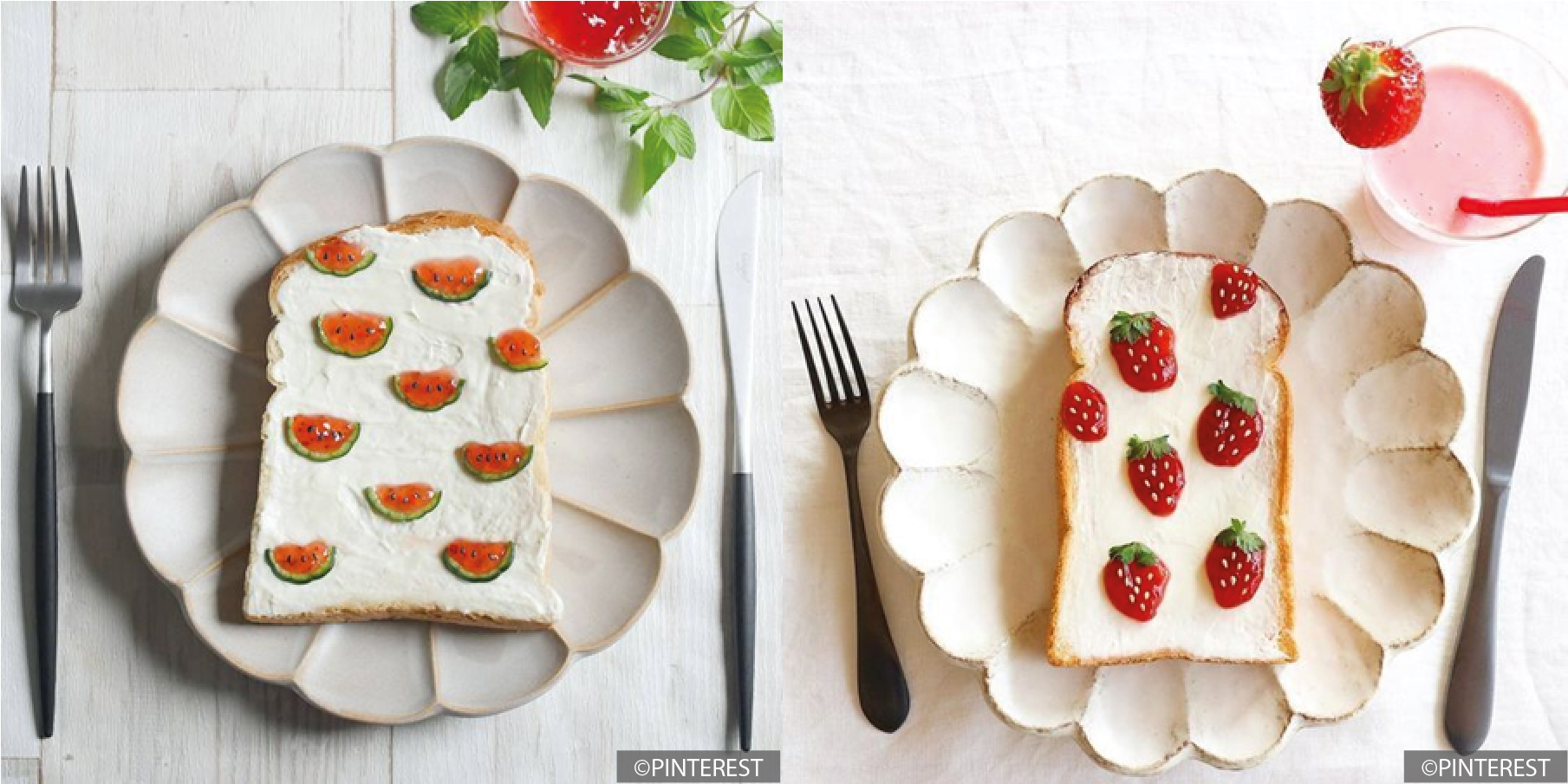 Toast fraise & pastèque