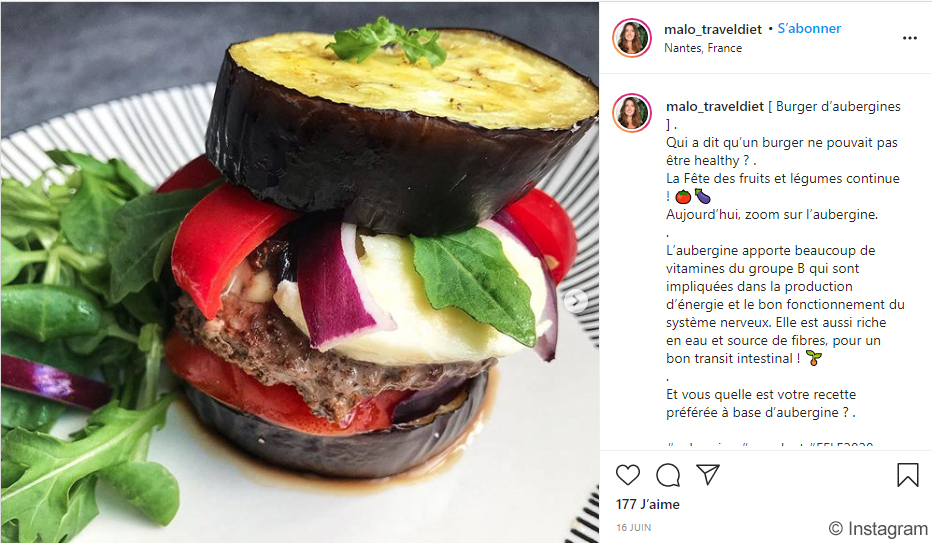 Instagram - Burger d'aubergine - malo_traveldiet