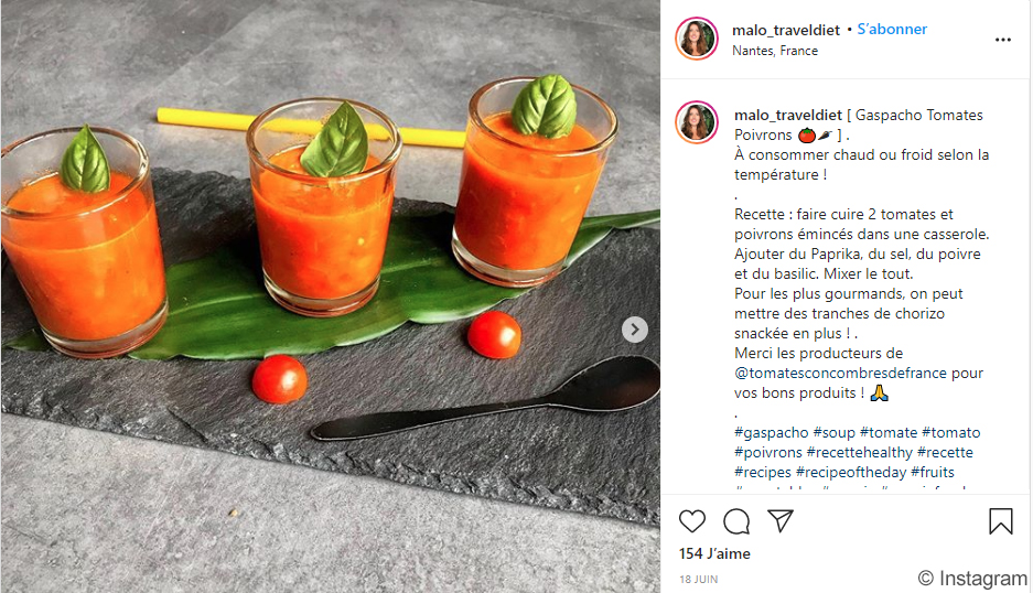 Instagram - Gaspacho tomates poivrons - malo_traveldiet