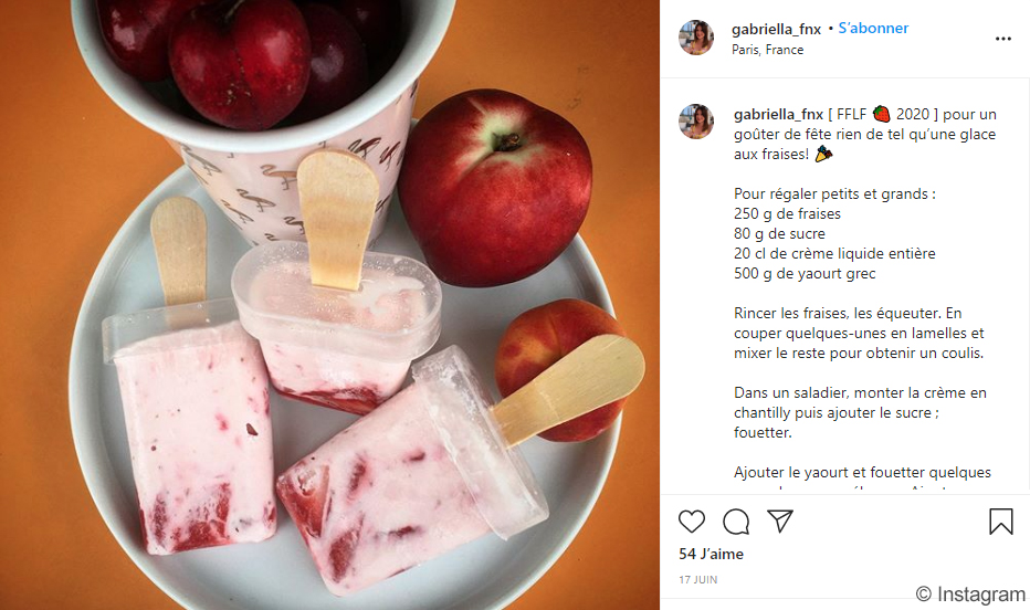 Instagram - Glace aux fraises - gabriella_fnx