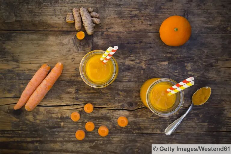 Jus carotte, curcuma et gingembre
